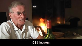 Big gifted grandpa fucks cute teen..