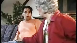 German grandmother catches her boy..